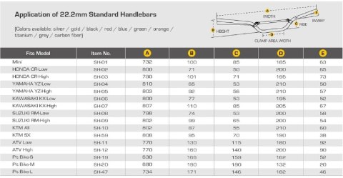 ACCEL KIEROWNICA ALUMINIOWA Z POPRZECZKĄ (22,2MM) ATV WYSOKA KOLOR CZARNY (SZER. 770MM, WYS. 160MM)