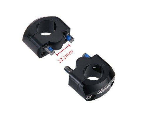 ACCEL MOCOWANIE/PODWYŻKI KIEROWNICY (DÓŁ-22,2/GÓRA-28,6MM) WYS. 20MM KOLOR CZARNY (BM-34BK22/28)