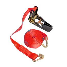 BIKETEC PAS TRANSPORTOWY 25MM X 5M OBCIĄŻENIE DO 500KG, 1 PAS, KOLOR CZERWONY