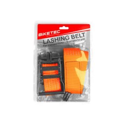 BIKETEC PAS TRANSPORTOWY Z HAKIEM 50MM X 4M OBCIĄŻENIE DO 2000KG, KOLOR POMARAŃCZOWY