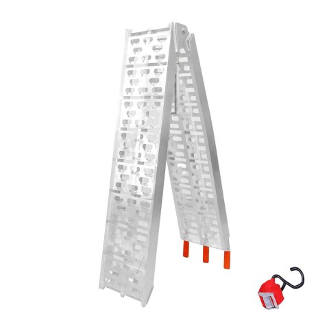 BIKETEC UNIWERSALNA RAMPA NAJAZDOWA ALUMINIOWA AŻUROWA MOTOCYKL / ATV Z PODPORAMI 226 X 30,5 CM, MAX. 680 KG/SZT