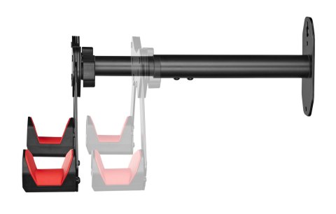 BIKETEC WIESZAK ŚCIENNY NA ROWER (WALL BIKE RACK) STAL MALOWANA PROSZKOWO KOLOR CZARNY, PLASTIK CZERWONY