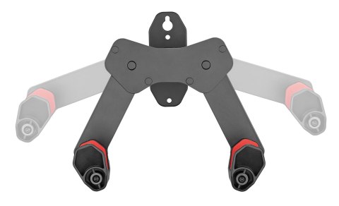 BIKETEC WIESZAK ŚCIENNY NA ROWER (WALL BIKE RACK) STAL MALOWANA PROSZKOWO KOLOR CZARNY, PLASTIK CZERWONY