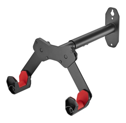 BIKETEC WIESZAK ŚCIENNY NA ROWER (WALL BIKE RACK) STAL MALOWANA PROSZKOWO KOLOR CZARNY, PLASTIK CZERWONY