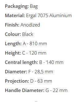 DOMINO KIEROWNICA ALUMINIOWA (ERGAL 7075) FATBAR 28MM ŚREDNIA KOLOR CZARNY