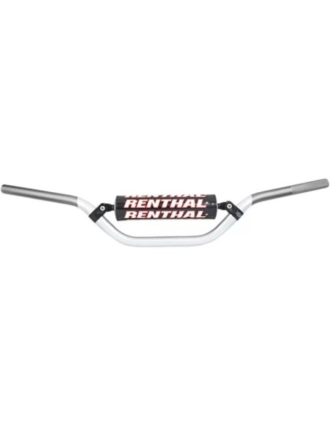 RENTHAL KIEROWNICA 7/8 CALA (22MM) MX MINI HANDLEBAR SILVER/GREY KAWASAKI KX 65 02-16 PADDED KOLOR SREBRNY/SZARY Z GĄBKA