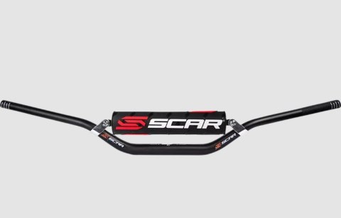 SCAR RACING KIEROWNICA 22,2MM MEDIUM MX STYLE Z POPRZECZKĄ I GĄBKĄ W ZESTAWIE KOLOR CZARNY