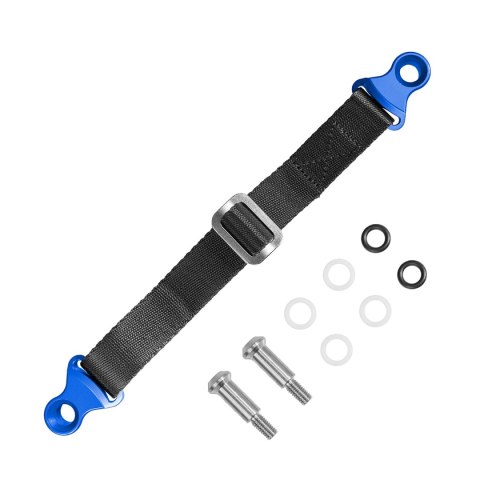 BIKETEC PAS (PASEK) TEKSTYLNY DO WYCIĄGANIA MOTOCYKLA DO MOTOCYKLI JAPOŃSKICH WRAZ ZE ŚRUBAMI, 350MM X 2,5MM X 25MM KOLOR CZARNY