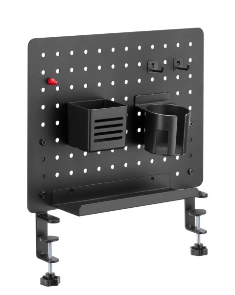 BIKETEC STALOWY ORGANIZER STAŁY NA ZACISK NA BIURKO WARSZTATOWE 420x154x486mm KOLOR CZARNY
