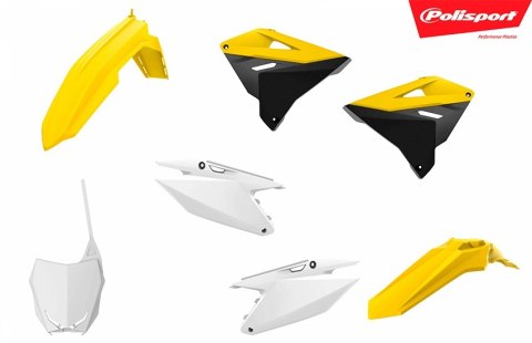 POLISPORT KOMPLET PLASTIKÓW SUZUKI RM 125/250 '01-'08 RESTYLING NA RMZ 450 '22' KOLOR ŻÓŁTY/CZARNY/BIAŁY