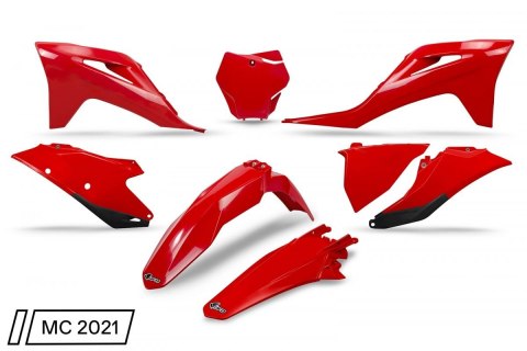 UFO KOMPLET PLASTIKÓW GAS GAS MC 125 / 250 '21-'23, EX 250 / 300 '21-'23, MC-F / EX-F 250 / 350 / 450 '21-'23 KOLOR CZERWONY (GG