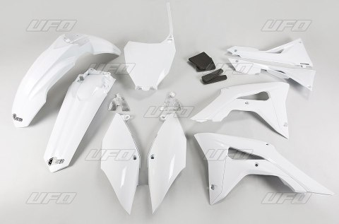 UFO KOMPLET PLASTIKÓW HONDA CRF 250R '18-'21, CRF 450R '17-'20 Z OSŁONAMI FILTRA POWIETRZA KOLOR BIAŁY (HO123E041)