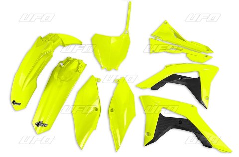 UFO KOMPLET PLASTIKÓW HONDA CRF 250R '18-'21, CRF 450R '17-'20 Z OSŁONAMI FILTRA POWIETRZA KOLOR ŻÓŁTY FLUO (HO123DFLU)