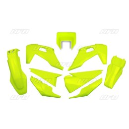 UFO KOMPLET PLASTIKÓW HUSQVARNA TE 150 / 250 / 300 '20-'23, FE 250 / 350 / 450 / 501 '20-'23 Z OSŁONĄ LAMPY KOLOR ŻÓŁTY FLUO (HU