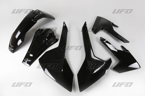 UFO KOMPLET PLASTIKÓW HUSQVARNA TE/TX 125/250/300 '17-19, FE 250/350/450/501 '17-19 KOLOR CZARNY (HU618E001)