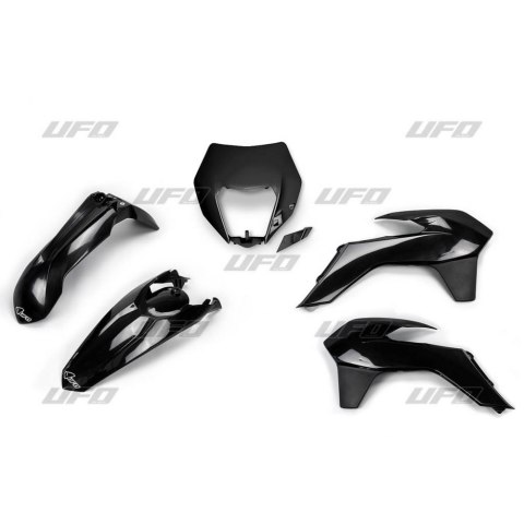 UFO KOMPLET PLASTIKÓW KTM EXC/EXCF '14-'16 Z OSŁONĄ LAMPY KOLOR CZARNY (KT524E001)