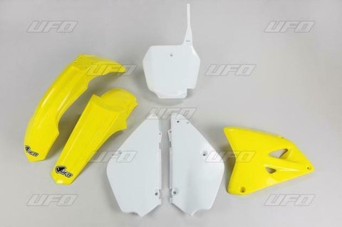 UFO KOMPLET PLASTIKÓW SUZUKI RM 85 '00-'24 RESTYLING KOLOR OEM '00-'15 I '18-'20 (BIAŁY/ŻÓŁTY) (SU405KE999)