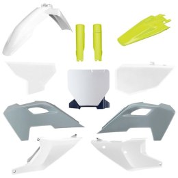 POLISPORT KOMPLET PLASTIKÓW (FULL KIT) HUSQVARNA TC/FC '23-'24 W ZESTAWIE TABLICA PRZEDNIA (8671700001) I OSŁONY AMORTYZARORÓW (