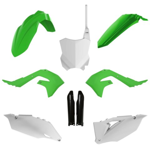 POLISPORT KOMPLET PLASTIKÓW (FULL KIT) KAWASAKI KX 250F '21-'24; KX 450F '19-'23 W ZESTAWIE TABLICA PRZEDNIA (8665900002) I OSŁO