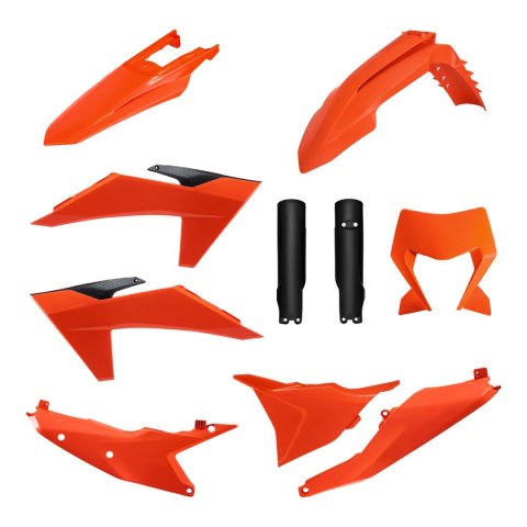 POLISPORT KOMPLET PLASTIKÓW (FULL KIT) KTM EXC/EXC-F/XC-W/XC-WF TBI '24-'25 W ZESTAWIE OSŁONA LAMPY ORAZ OSŁONY AMORTYZATORÓW (8