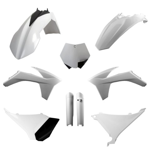 POLISPORT KOMPLET PLASTIKÓW (FULL KIT) KTM SX '11; XC/XC-F '11 W ZESTAWIE OSŁONY AMORTYZATORÓW (8398500002) KOLOR BIAŁY