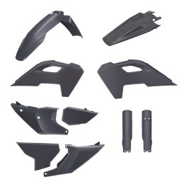 POLISPORT WYPRZEDAŻ KOMPLET PLASTIKÓW (FULL KIT) HUSQVARNA TE/FE TPI '24-'25 W ZESTAWIE OSŁONY AMORTYZATORÓW KOLOR SZARY (N-GREY