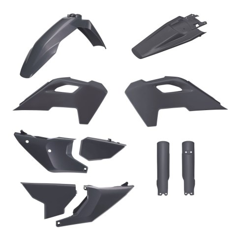 POLISPORT WYPRZEDAŻ KOMPLET PLASTIKÓW (FULL KIT) HUSQVARNA TE/FE TPI '24-'25 W ZESTAWIE OSŁONY AMORTYZATORÓW KOLOR SZARY (N-GREY