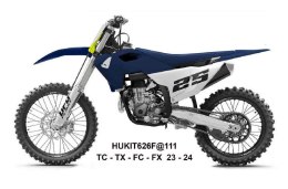 UFO 2025/11 KOMPLET PLASTIKÓW (FULL KIT) Z OSŁONAMI TELESKOPÓW (AMORTYZATORÓW) HUSQVARNA TC 125 / 250 '23-'24, FC 250 / 350 / 45