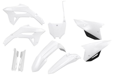 UFO KOMPLET PLASTIKÓW (FULL KIT) Z OSŁONAMI TELESKOPÓW (AMORTYZATORÓW) HONDA CRF 250R '22-'24, CRF 450R '21-'24 KOLOR BIAŁY