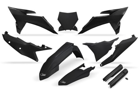 UFO KOMPLET PLASTIKÓW (FULL KIT) Z OSŁONAMI TELESKOPÓW (AMORTYZATORÓW) KTM SX 125 / 150 / 250 / 300 '25-'26, SXF (SX-F) 250 / 35