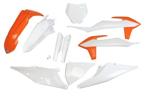 UFO KOMPLET PLASTIKÓW (FULL KIT) Z OSŁONAMI TELESKOPÓW (AMORTYZATORÓW) KTM SX 125/150/250 '19-'22, SXF (SX-F) 250/350/450 '19-'2