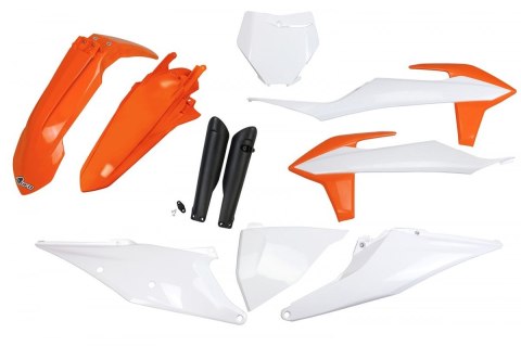 UFO KOMPLET PLASTIKÓW (FULL KIT) Z OSŁONAMI TELESKOPÓW (AMORTYZATORÓW) KTM SX 125/150/250 '19-'22, SXF (SX-F) 250/350/450 '19-'2