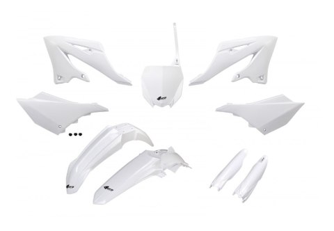 UFO KOMPLET PLASTIKÓW (FULL KIT) Z OSŁONAMI TELESKOPÓW (AMORTYZATORÓW) YAMAHA YZ 125 / 250 '22-'26 KOLOR BIAŁY