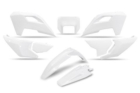 UFO KOMPLET PLASTIKÓW HUSQVARNA TE 150 / 250 / 300 '24-'25, FE 250 / 350 / 450 / 501 '24-'25 KOLOR OEM '25 BIAŁY
