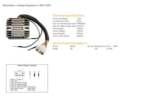 DZE REGULATOR NAPIĘCIA HONDA CB 750 FOUR -'76