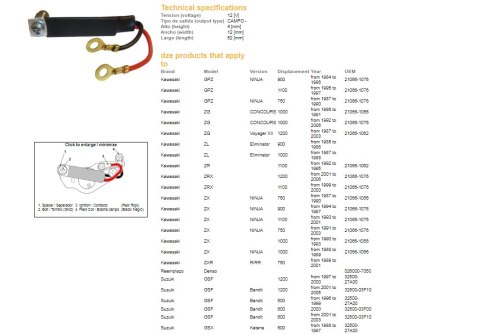 DZE REGULATOR NAPIĘCIA SUZUKI GSF/GSX/GSXR, YAMAHA FZR 1000 KAWASAKI GPZ 900/1000/1100, ZZR1100/1200, ZRX1100/1200 (ESR025)