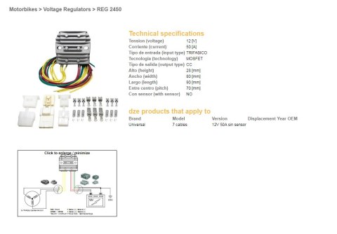 DZE REGULATOR NAPIĘCIA UNIWERSALNY MOSFET (50A) 7 KABLI (3X ŻÓŁTE; 2X CZERWONE; 2X ZIELONE)