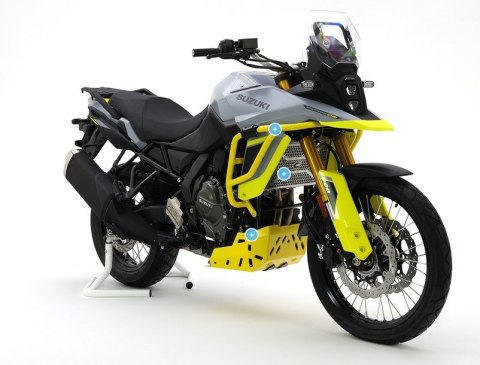 CROSSPRO PROMOCJA GMOLE OSŁONY SILNIKA ALUMINIOWE SUZUKI V-STROM 800 / 800 DE '23-'24 KOLOR CZARNY TEKSTUROWANY