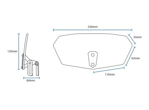 OXFORD WINDSHIELD DEFLEKTOR REGULOWANY NA SZYBĘ PRZYCIEMNIANY (DYMIONY) (SMOKED) 260 x 125MM